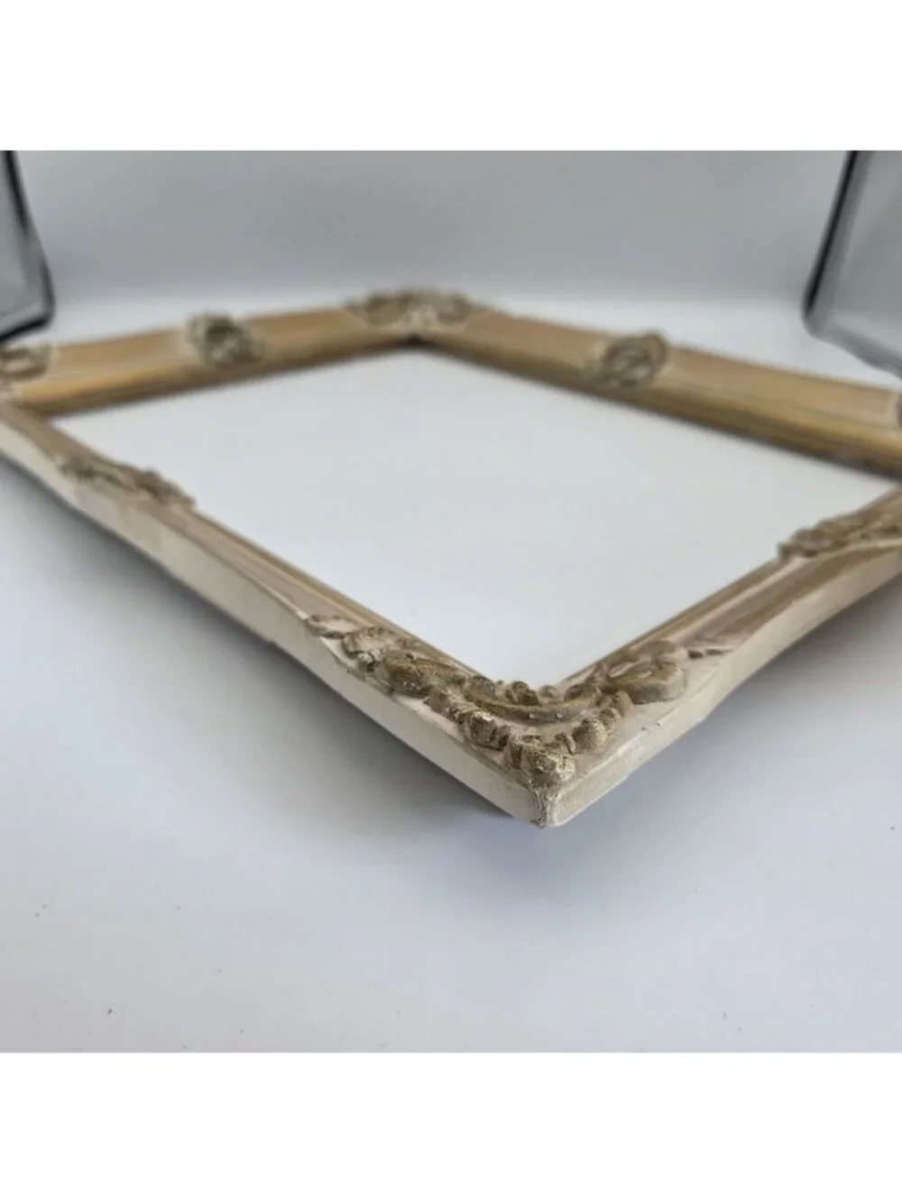 Vintage Ornate Baroque Style Gold & White Picture Frame 10